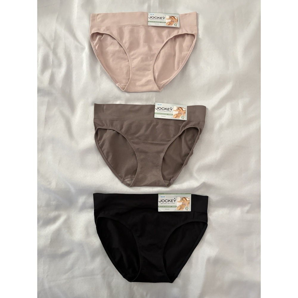 NEW Jockey Generation Seamfree Ribbed Bikini Panty Women's Size Medium 3 Pair